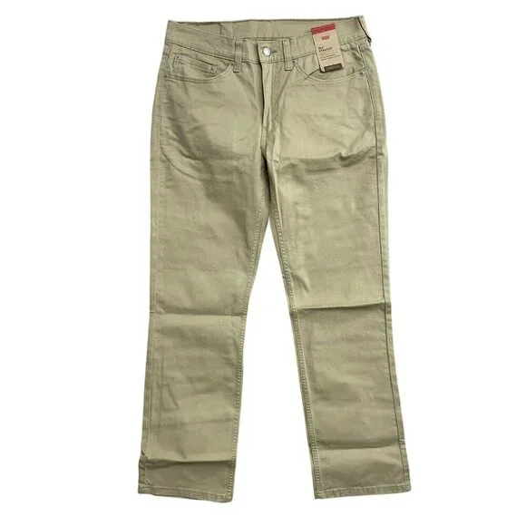 NEW Levis 514 Men's 32x30 Straight Fit Stretch Khaki Pants Regular Cotton Blend - Picture 3 of 9